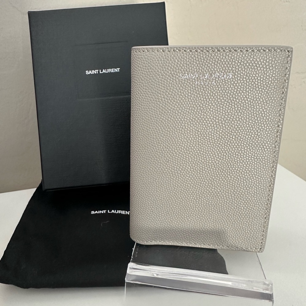 Saint Laurent YSL Bi-fold Wallet Leather Gray